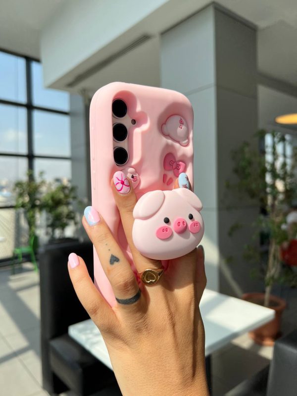 کاور سیلیکونی مدل خوک عروسکی PIGGY پاپ سوکتی مناسب برای گوشی