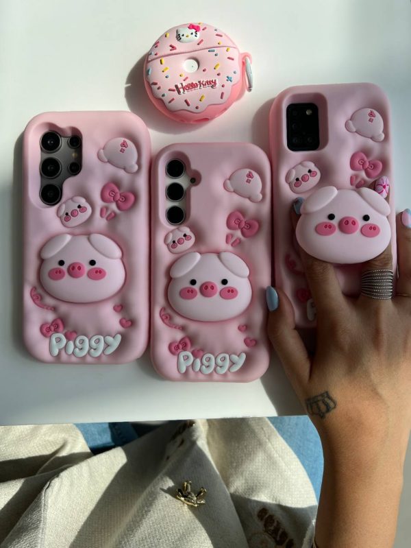 کاور سیلیکونی مدل خوک عروسکی PIGGY پاپ سوکتی مناسب برای گوشی