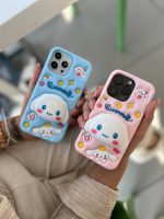 کاور سیلیکونی مدل عروسکی پاپ سوکتی مدل cinnamoroll آبی رنگ مناسب برای گوشی آیفون