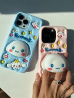 کاور سیلیکونی مدل عروسکی پاپ سوکتی مدل cinnamoroll آبی رنگ مناسب برای گوشی آیفون
