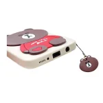 کاور سیلیکونی مدل خرس تدی نیویورک کرم رنگ بهمراه آویز, مناسب برای گوشی