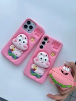 قاب گوشی مدل پاتریک پاپ سوکتی صورتی رنگ