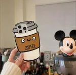 کاور گوشی سیلیکونی مدل کافی coffe رنگ قهوه ای روشن مناسب برای گوشی آیفون