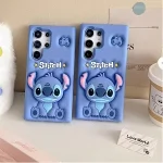 کاور گوشی سیلیکونی پاپ سوکتی مدل استیچ آبی رنگ مناسب برای گوشی